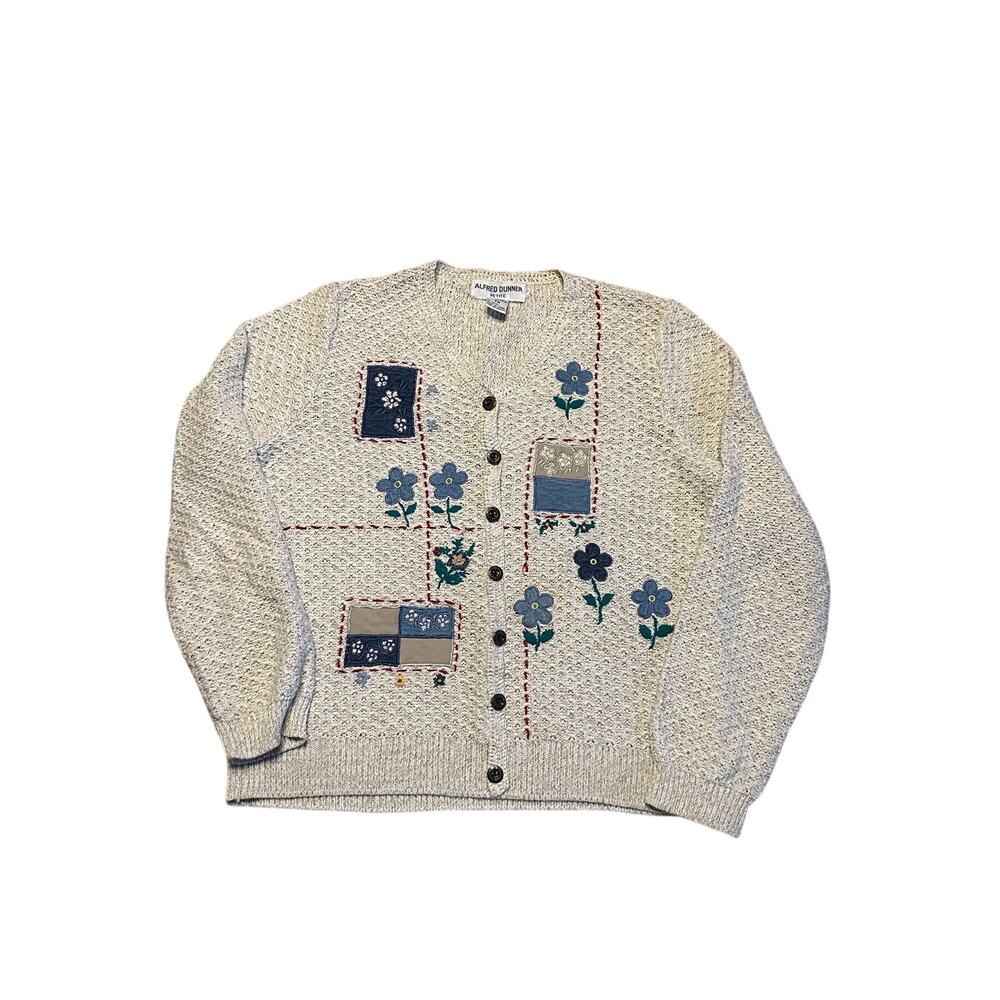 Vintage‎ Alfred Dunner Grandma Sweater Cardigan Medium Petite